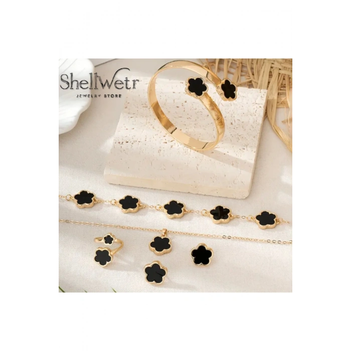 Zerafet Yonca Kadın kolye bileklik bilezik küpe seti