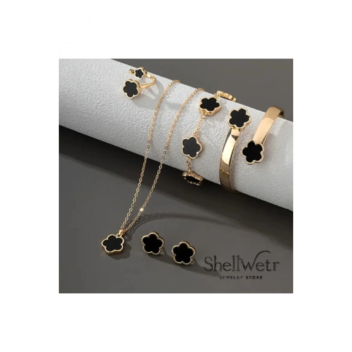 Zerafet Yonca Kadın kolye bileklik bilezik küpe seti