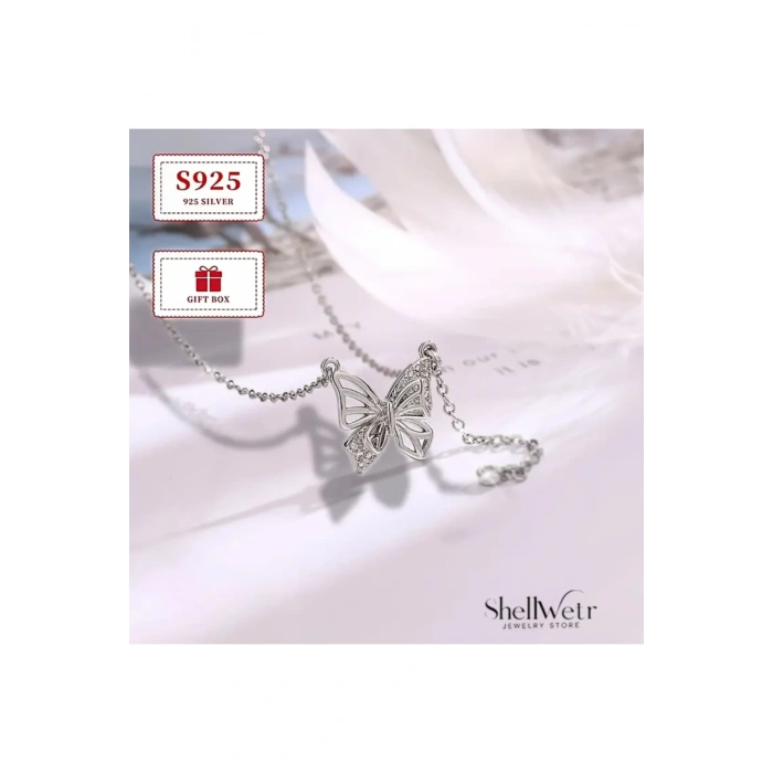 Rarity 925 Ayar gümüş kadın kelebekli kolye sevdiklerinize ve kendinize en özel hediye