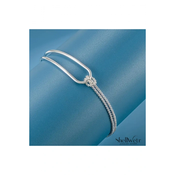 Serenia 925 Gümüş kadın bileklik çift katmanlı bileklik sevdiklerinize ve kendinize en özel hediye