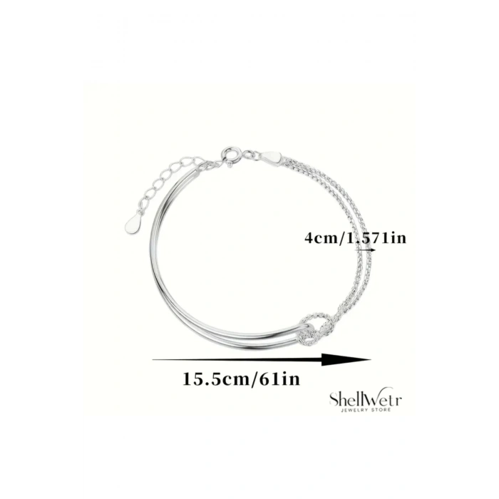 Serenia 925 Gümüş kadın bileklik çift katmanlı bileklik sevdiklerinize ve kendinize en özel hediye