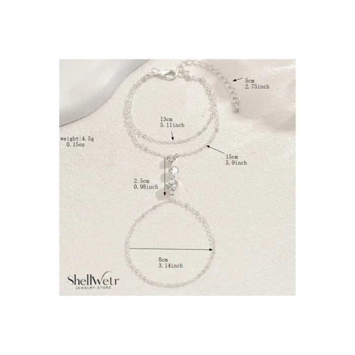 Parmera Gümüş kaplama kadın şahmeran parlak taşlı ve parlak zincirli şahmeran.