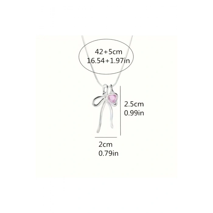 Fluttershy 925 Ayar Gümüş zincir fiyonk detaylı Kadın kolye