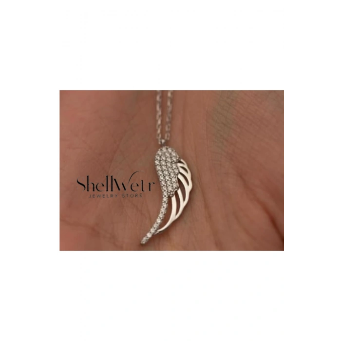 Angel wing Melek Kanadı Detaylı 925 Ayar Gümüş Kolye gümüş kolye