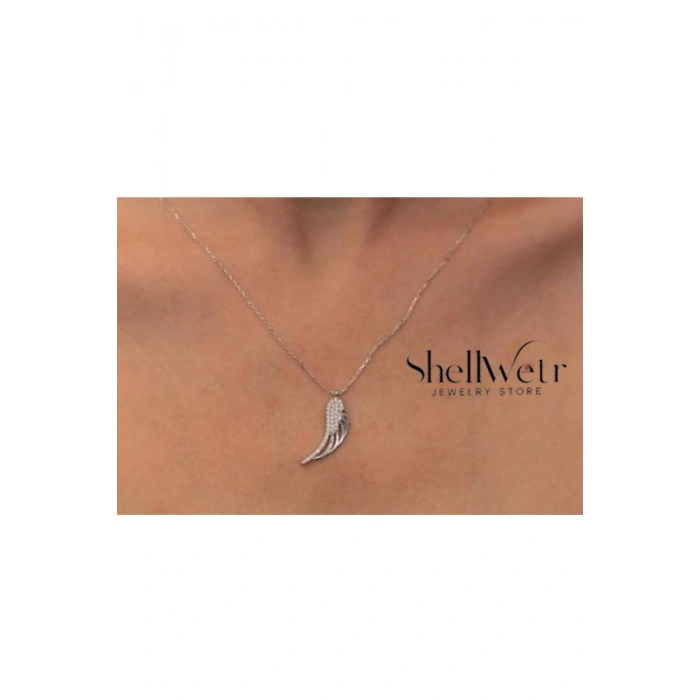 Angel wing Melek Kanadı Detaylı 925 Ayar Gümüş Kolye gümüş kolye