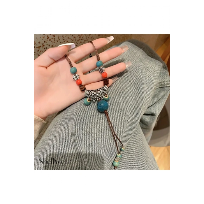 Holly Otantik işlemeli kadın kolye sevdiklerinize kendinize en özel hediye