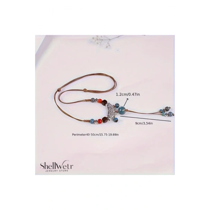 Holly Otantik işlemeli kadın kolye sevdiklerinize kendinize en özel hediye