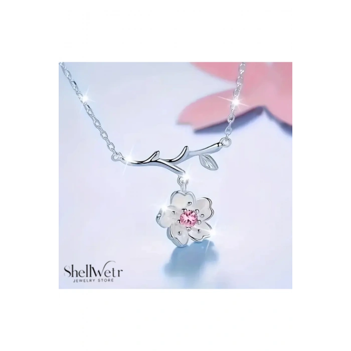 Petal Grace 925 Gümüş Zincir Çiçekli kadın kolye sevdiklerinize kendinize en zarif hediye