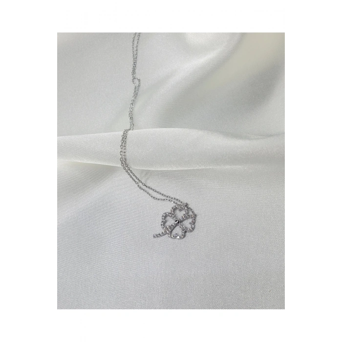 Kadın Kolye Cloverly Kadın Kolye 925 Ayar Gümüş Şans Yoncası Şık Hediyelik