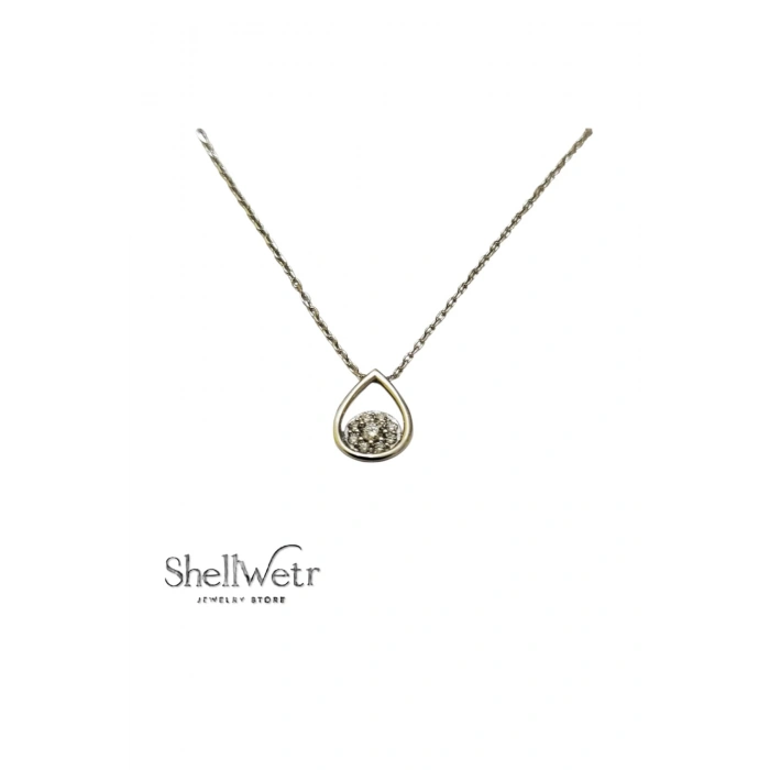 Kadın Kolye Silvadrop Kadın Kolye 925 Ayar Gümüş Damla Taşlı Şık Hediyelik