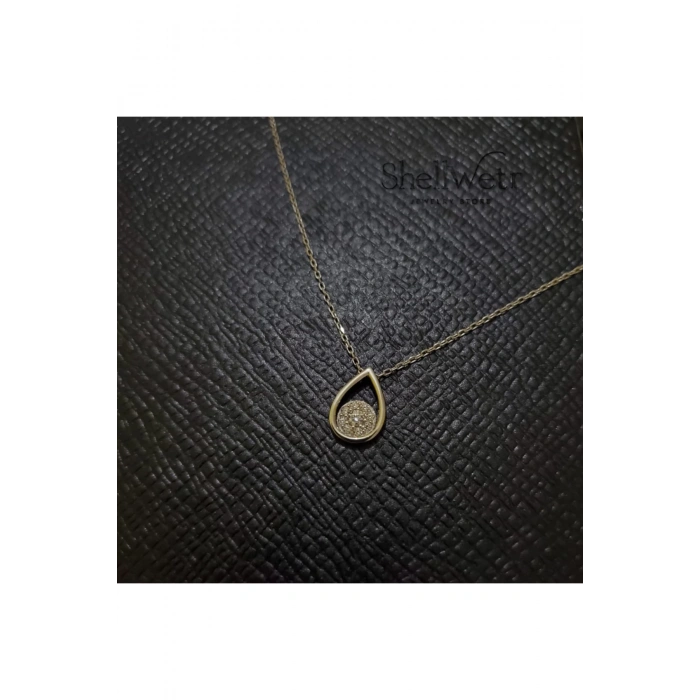 Kadın Kolye Silvadrop Kadın Kolye 925 Ayar Gümüş Damla Taşlı Şık Hediyelik