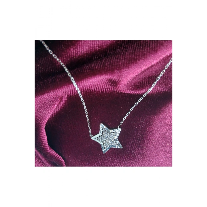 Kadın Kolye Starry Kadın Kolye 925 Ayar Gümüş Parlak Yıldız Detaylı Şık