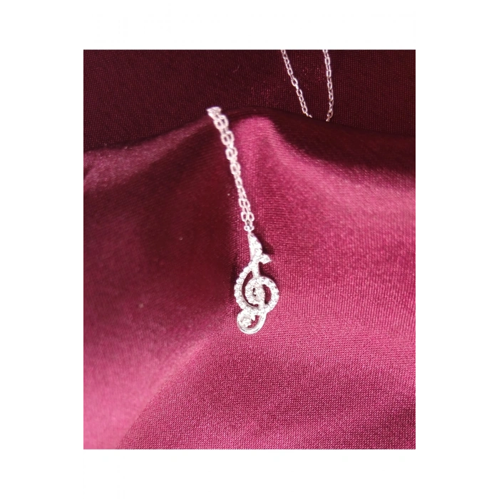 Kadın Kolye Sol Anahtarı Kadın Kolye 925 Ayar Gümüş Taşlı Şık Hediyelik