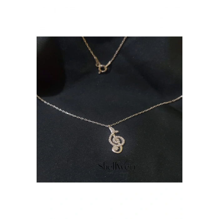 Kadın Kolye Sol Anahtarı Kadın Kolye 925 Ayar Gümüş Taşlı Şık Hediyelik