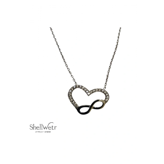 Kadın Kolye Adoring Kadın Kolye 925 Ayar Gümüş Kalpli Sonsuzluk Şık Hediyelik