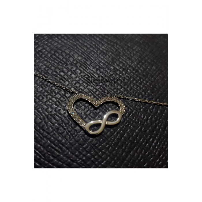 Kadın Kolye Adoring Kadın Kolye 925 Ayar Gümüş Kalpli Sonsuzluk Şık Hediyelik