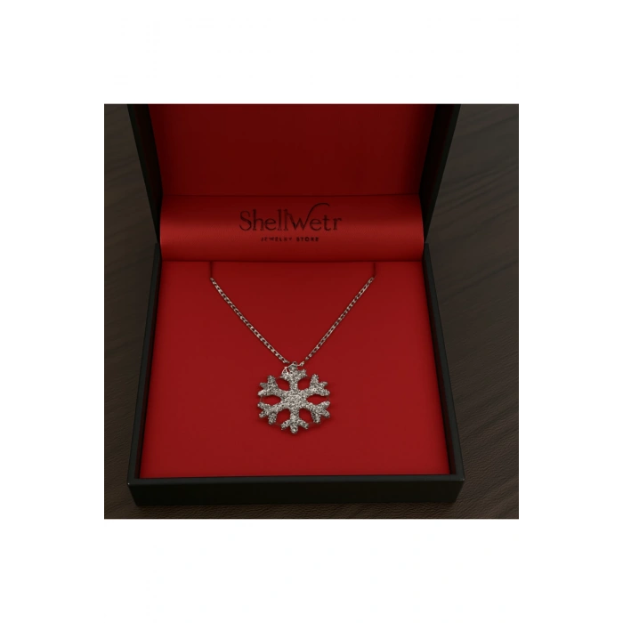 Kadın Kolye Snowy Kadın Kolye 925 Ayar Gümüş Kartanesi Şık Anlamlı Hediyelik