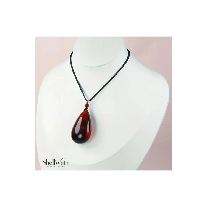 Unisex Kolye Unisex Kolye Ignis Ateş Kehribarı Damla Gözyaşı Tasarım