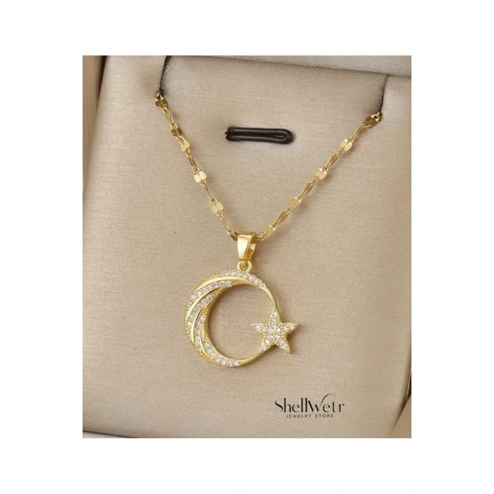 Ay Yıldız Kolye Altın Kaplama Bayrak Kolye Vatan Temalı Anlamlı Hediyelik