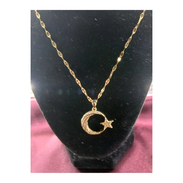 Ay Yıldız Kolye Altın Kaplama Bayrak Kolye Vatan Temalı Anlamlı Hediyelik