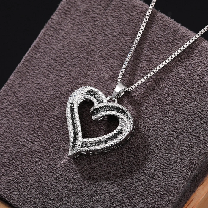 Kadın Kolye Loya Kadın 925 ayar gümüş zincir kadın kolye kalpli kadın kolye şık parlak hediyelik kadın kolye