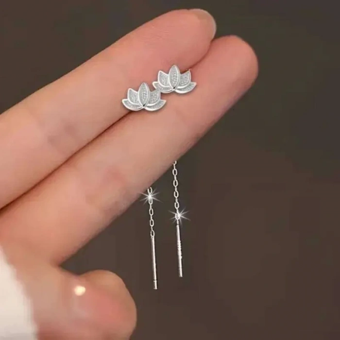 Kadın Küpe Lily Kadın gümüş küpe minimal takı sevenlere lotus şık minimal hediyelik küpe