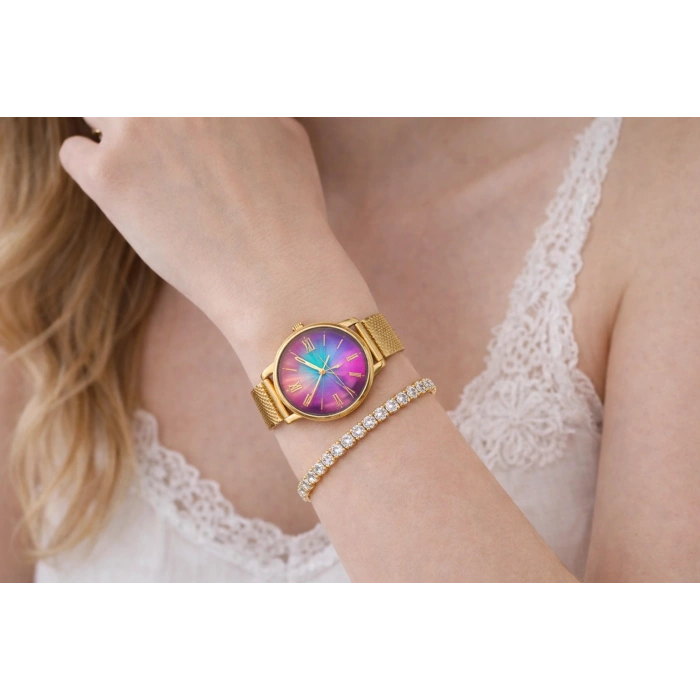 Kadın Saat Seti Alisa Kadın Saat ve Bileklik Seti Luxery Set Kadın Saat