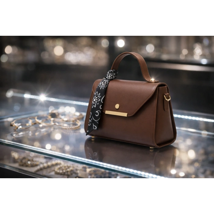 Kadın Çanta ELORA Kahverengi kadın çanta en şık en özel hediye minimal özgü tasarım çanta