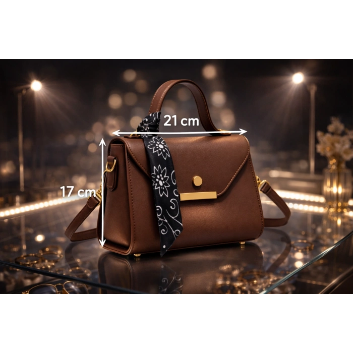 Kadın Çanta ELORA Kahverengi kadın çanta en şık en özel hediye minimal özgü tasarım çanta