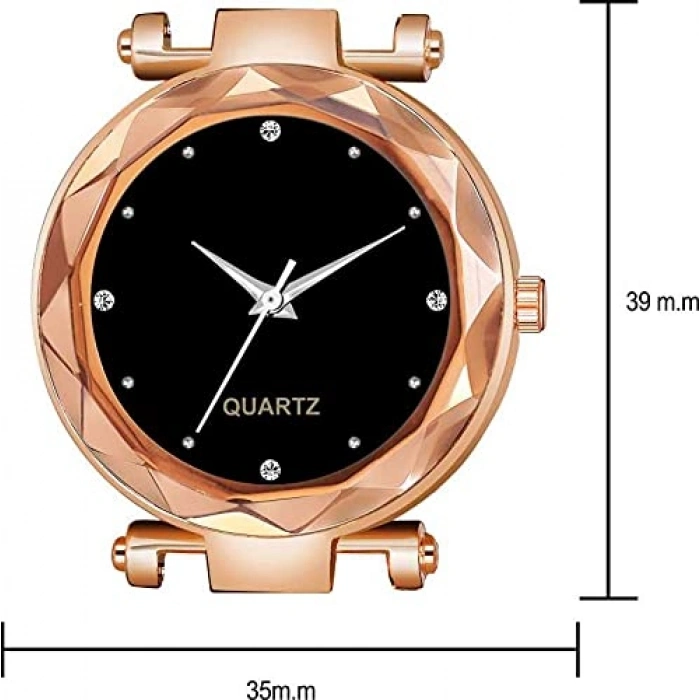 Kadın Saat Saaté Rose Gold Mıknatıslı Klips Özelliğe sahip Quartz Kadın saat