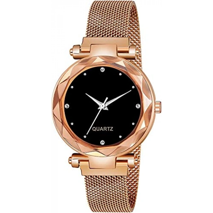Kadın Saat Saaté Rose Gold Mıknatıslı Klips Özelliğe sahip Quartz Kadın saat
