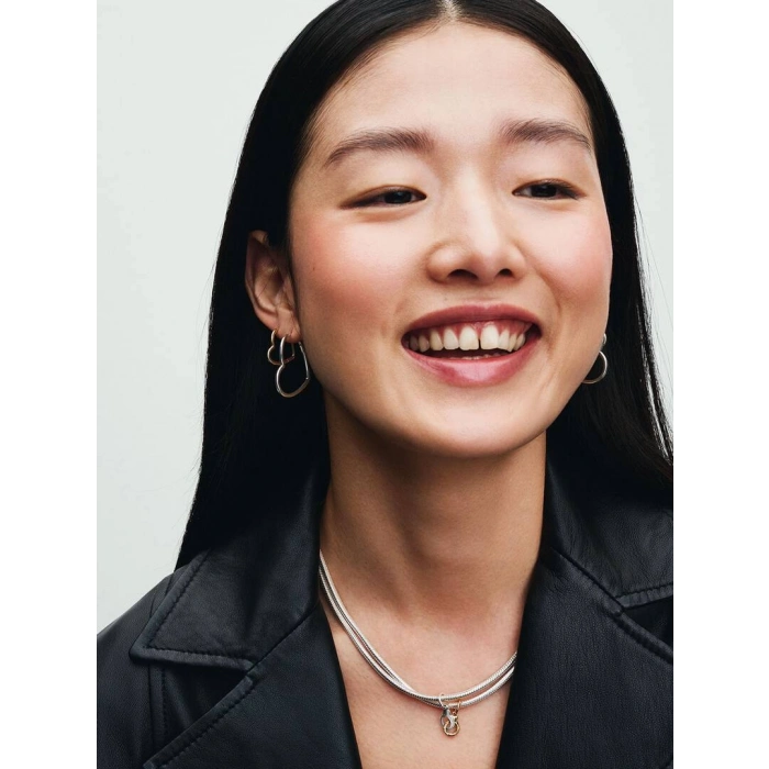 Kadın Kolye Moments Gümüş Kaplama Charm Takmaya Uygun Kadın Yılan zincir Kolye