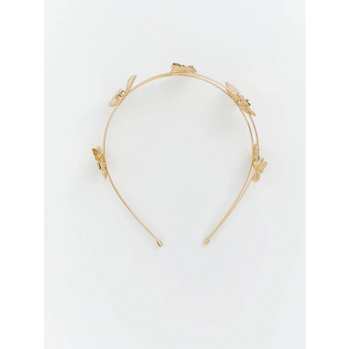 Su Kadın Saç Tacı | Kelebek & Çiçek Detaylı Işıltılı Taç | Kararma Yapmaz Şık Aksesuar