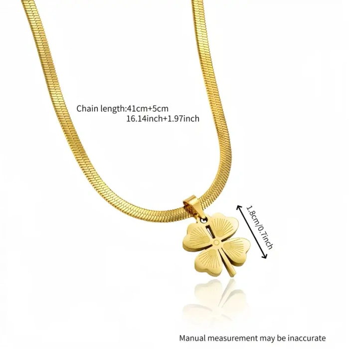 Kadın Kolye Altın Dilek Kadın Kolye Altın Kaplama Yonca Şekilli Şık Hediyelik