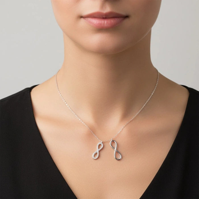 Kadın Kolye Everbound Kadın Kolye 925 Ayar Gümüş Sonsuzluk Şık Hediyelik