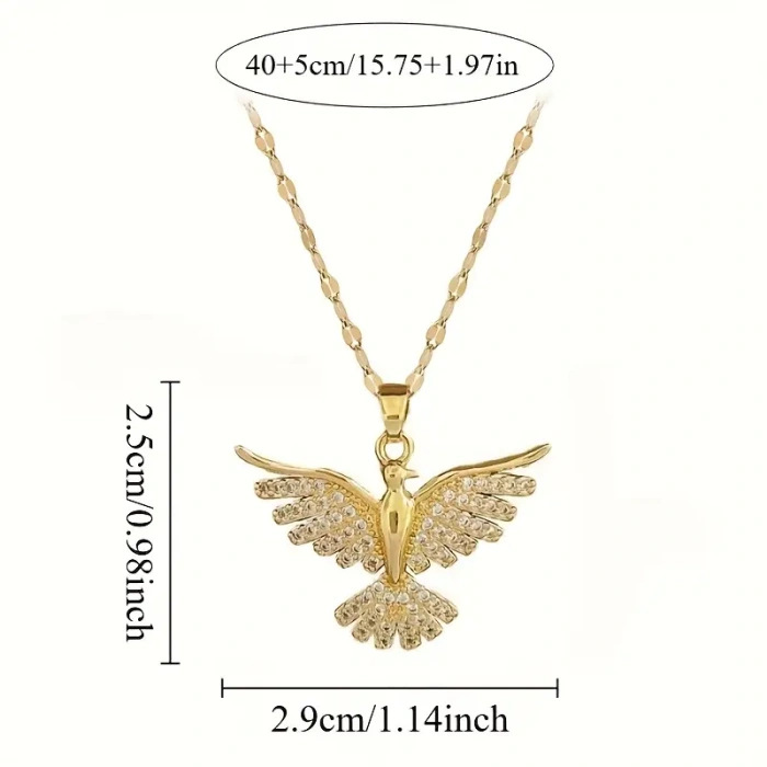 Kadın Kolye Italy Kadın Kolye 18K Altın Kaplama Anka Kuşu Gold Renk Şık Hediyelik