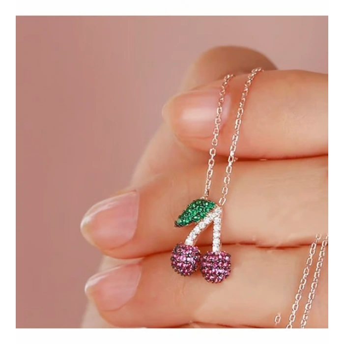Kadın Kolye Cherry 925 Ayar Gümüş Kadın Kolye Sevdiklerinize en özel hediye