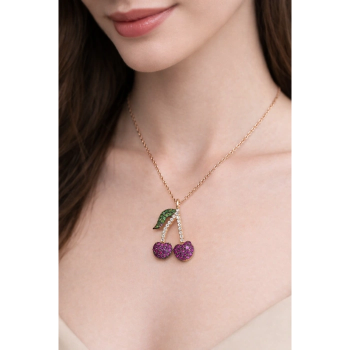 Kadın Kolye Cherry 925 Ayar Gümüş Kadın Kolye Sevdiklerinize en özel hediye