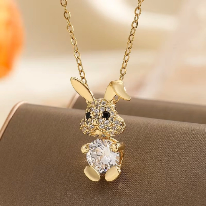 Kadın Kolye Thumper Luxury Bunny Premium Taşlı Altın Kaplama Kolye