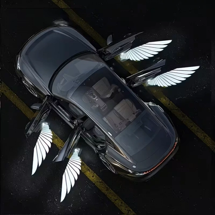 Araba Kapı LED Aksesuar Neo Angel Melek Kanadı Yansıtmalı LED Kapı Işığı Tek Kapı