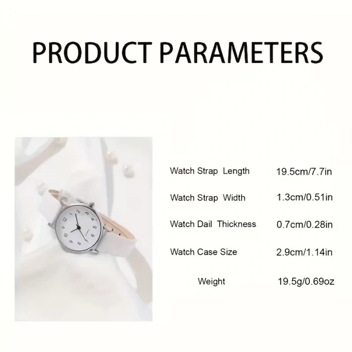 Kadın Saat Pure Leaf Kadın Kol Saati Beyaz Deri Quartz Kadın Saat Bileklik Seti