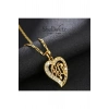 Manevi değeri yüksek, göz alıcı tasarımlı Altın Kaplama Allah yazılı kalpli kolye