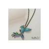 Orniva Tropikal kuş temalı kolye Eskitme gümüş rengi zincir model kadın kolye