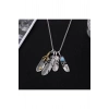 Unisex Kolye Totem Wings Unisex Kolye 925 Ayar Gümüş Zincir 4lü Tüy Detaylı