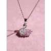 Kadın Kolye Swan Pembe Renk Geçişli 925 Ayar Gümüş Zincir Kadın Kolye