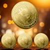 Bitcoin Coin Altın Kaplama Bitcoin Anma Madeni Koleksiyonluk Benzersiz Hediyelik
