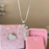 Kadın Kolye Hello Kitty Parlak 925 Ayar Gümüş Parlak Özel Kaplama Işıl Işıl Hediyelik Kadın / Genç Kız Kolye