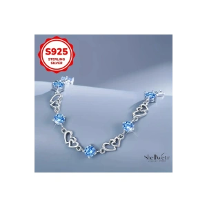 Bleu Kalpli 925 Ayar Gümüş Bileklik gümüş kalpli bileklik