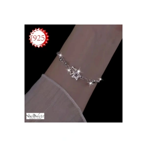 Starwhirl Yıldızlı 925 Gümüş Bileklik gümüş yıldız bileklik Sevgiliye verilecek güzel gümüş hediye