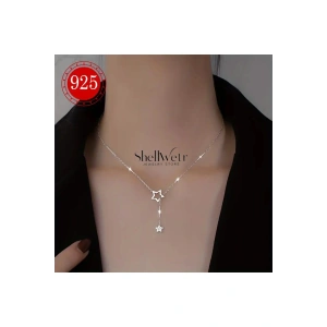 Stella Lunea 925 Ayar Gümüş Yıldızlı Y Kolye Sevgililer günü , annenize verilecek hediye